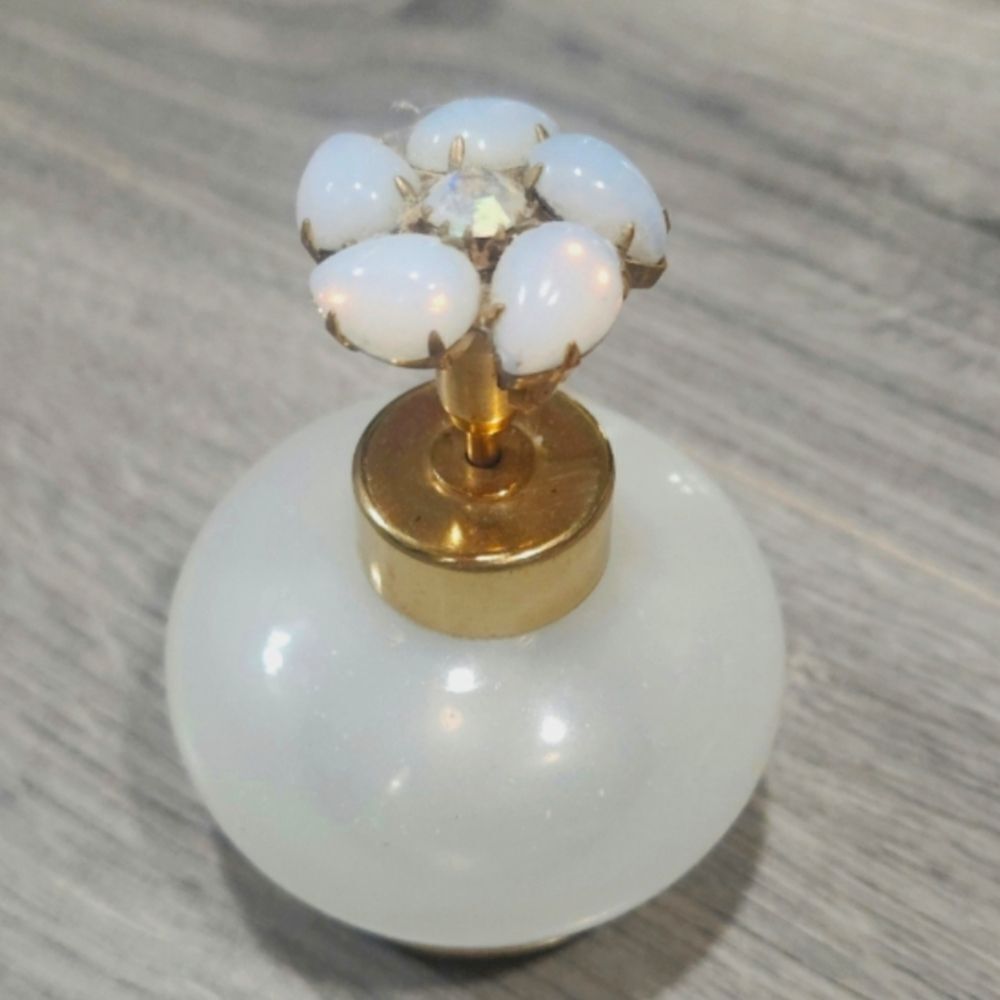 EUC VTG Irice Frosted Mother Of Pearl Decor Bottle